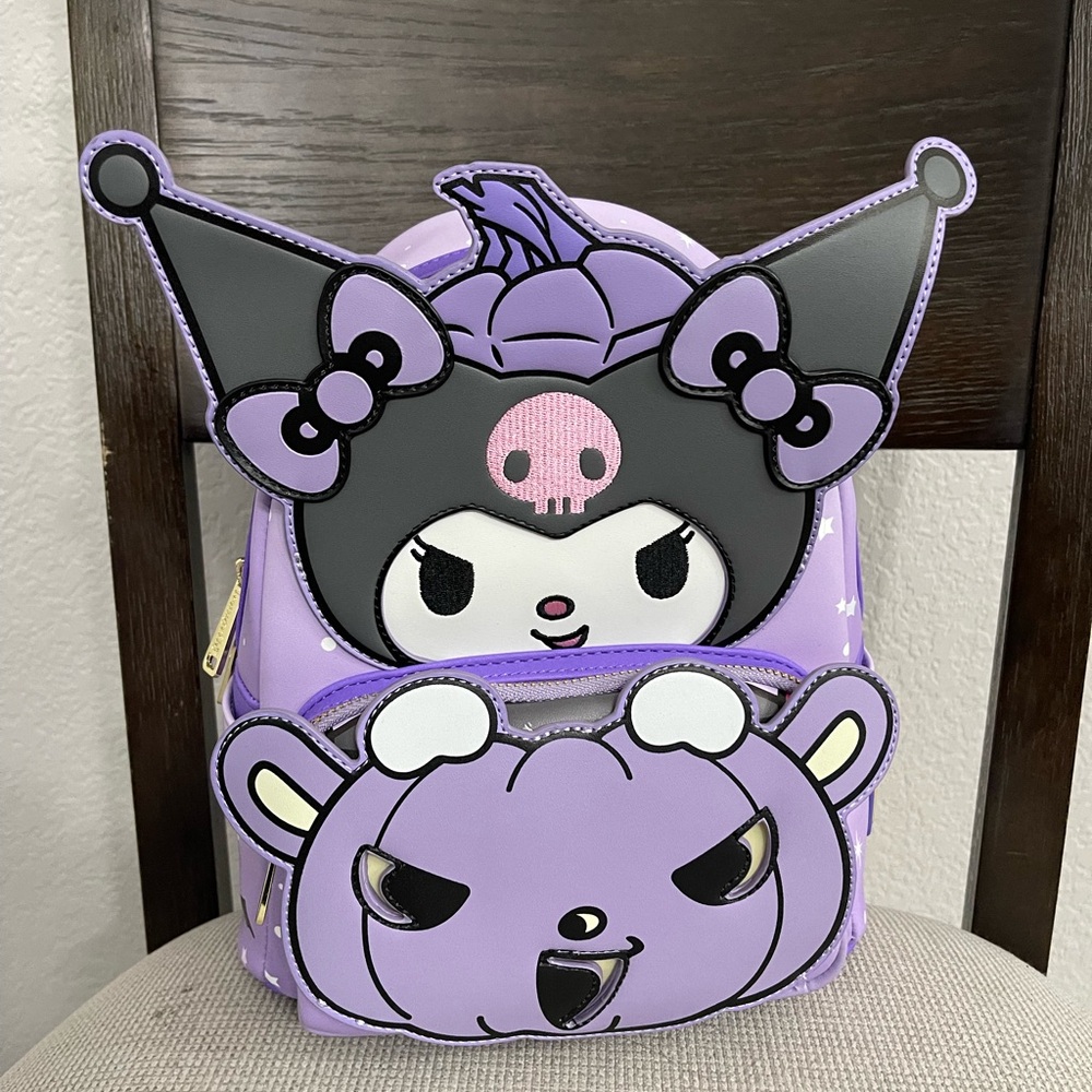 Loungefly Hello Kitty - Kuromi Light Up Glow-In-The-Dark Mini Backpack